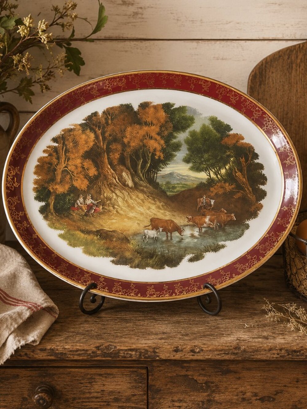 Vintage Weatherby Hanley England Royal Falcon Ware Oval Plate Platter